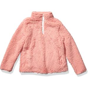 Amazon Essentials Girls and Toddlers' Long Sleeve Sherpa Fleece Quarter-Zip Jacket, Midweight (2T, Mauve)