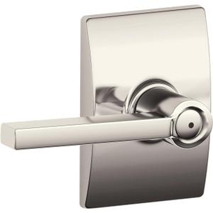 SCHLAGE F40 LAT 618 CEN Latitude Lever with Century Trim Bed and Bath, Polished Nickel (Privacy)