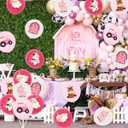 36pcs Pink Farm Animal Balloons Girls, 12 Inch Cow Sheep House Pig Car Donkey Latex Balloons Farm Animal Birthday Party Supplies Pink Farmhouse Baby Shower Decorations for Kids Barnyard Themed Party