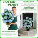 Faux Hydrangea Tree 30" Tall (2 Pack), Artificial Hydrangea Plant in Pot with Blue Flowers, Realistic Hydrangea Tree for Indoor Outdoor Porch, Patio, Home Decor