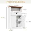 Floor Cabinet, Farmhouse Storage Cabinet with Barn Doors and Drawer, Freestanding Adjustable Shelf Organizer for Bathroom, Kitchen, Living Room White