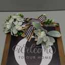 Last Name Year Round Front Door Wreath Front Porch Decoration 26 Letter Welcome Sign with Eucalyptus Garland and Bow Spring Wreaths for Front Door Outside Hanger GarlandO