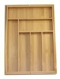 Purawood Kitchen Drawer Organizer with Knife Blocks - Utensil Drawer Organizer for Kitchen, Cutlery Tray & Silverware Organizer, 3-5 Slots - Bamboo Organizer for Utensils & Flatware (Natural)