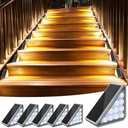 AUDLES Solar Stair Lights Outdoor Step Lights with Waterproof IP67 LED Solar Light for Outside Light Decor for Stair, Deck, Front Step, Front Porch, Patio, Garden and Backyard