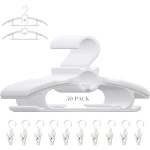 Baby Nursery Closet Hangers, Non-Slip and Extendable Laundry Infant Pant Hanger for Newborn Clothes 50pcs hangers11-14'' Adjustable Children Coat Hanger for Girl Boy Toddler Kids Child, 50PACK