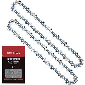 Saker 6 Inch Mini Chainsaw Chain Replacement, 2 Pcs Chains for Saker Portable Electric Chainsaw Cordless, Wear-resistant and Durable, Fast and Smooth Sawing Chains for Pruning Shears and Wood Cutting