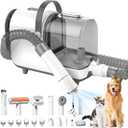 Bunfly Dog Grooming Kit,13000Pa Strong Grooming & Vacuum Suction 99.99% Pet Hair, 16 Pet Grooming Tools for Dogs Cats, 3L Large Capacity Dust Cup, Quiet Pet Vacuum Groomer (Silver & White)