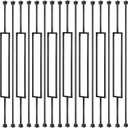 16 Pack Rectangular Hollow Stair Spindles 44 Inches, 1/2" Iron Balusters for Staircase Interior With 32 Baluster Shoes