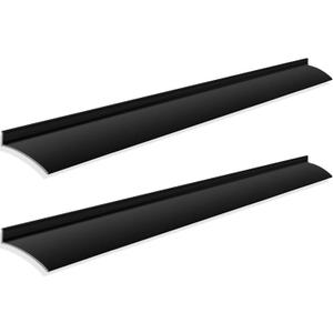 Hicarer 2 Pcs 40 Inch Anodized Aluminum Door Drip Cap Overall Height 1-1/2 Inches Overhead Edge Window Rain Deflector Home Rain Drip Guard Door Top Weatherstrip (Black)