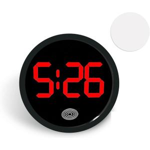 1 PC Mini LED Digital Clock, Self-Adhesive Digital Dashboard Display Clock, Luminous LED Time Touch Watch, Universal for Most Cars, Trucks, SUVs (Red)