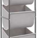 STORAGE MANIAC 120 Liters Vertical Rolling Laundry Hamper, 3 Section Laundry Sorter with Wheels and 2 Breaks, 3-tier Laundry Baskets for Small Space, Dorm, Laundry Room, Closet, Bathroom, Gray 3-tier