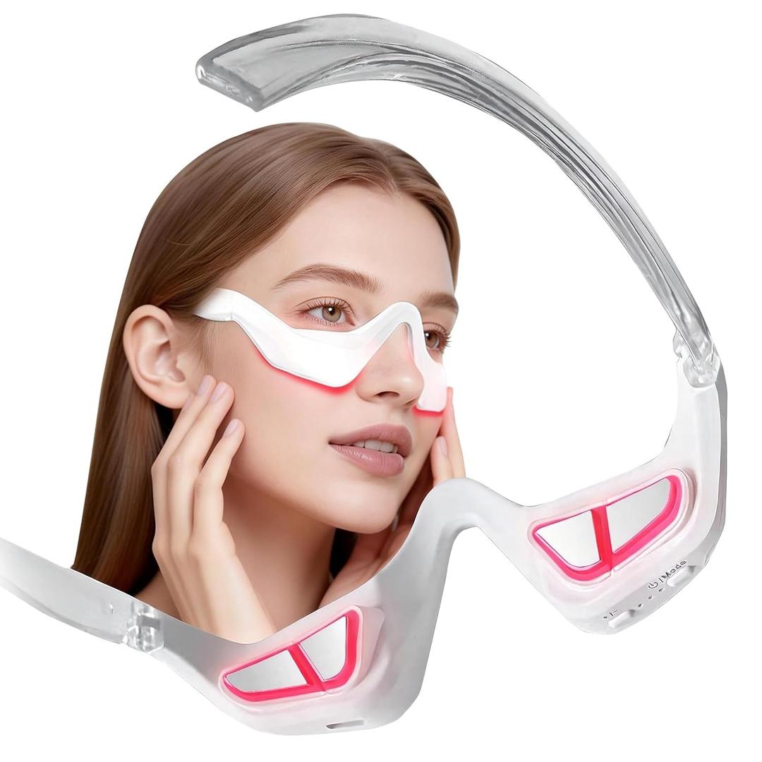 Red Light Therapy Eyelift Device, Under Eye Red Light Therapy Massager with Microcurrent, Under Eyes Glasses Treatment Eye Bags Dark Circles Puffiness Wrinkles Fine Lines