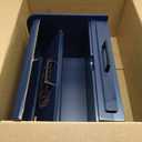 KNIFEPLANET Premium FULLY ASSEMBLED Modern Blue Bread Box – Extra Large Real Wood Bread Box for Kitchen Countertop Storage, Thick Durable Construction, Double Layer Design (17.5" x 10" x 12")