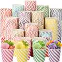 Zeyune 500 Pcs Paper Ice Cream Cups, 5 Oz Disposable Dessert Sundae Bowls Frozen Yogurt Twill Snack Soup Hot Cold Food Paper Cups for New Year, Birthday, Wedding, Baby Shower, Party Supplies