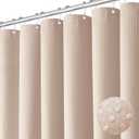 Dynamene Blush Pink Fabric Shower Curtain - Waffle Weave Textured Heavy Duty Cloth Shower Curtains for Bathroom, 256GSM Hotel Luxury Weighted Bath Curtain Set with 12 Hooks,72x72, Blush Pink
