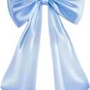 Large Bow Decor for Room, Large Blue Bow Birthday Party Backdrop, Wall and Door Decorations for Birthday, Wedding, Bridal Shower, Coquette Theme (Blue)