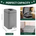 Dog Poop Trash Can Outside, 5L/1.3 Gal Pet Poop Bucket with Lid, Foot Pedal, Dog Waste Container with 40 Bags, Lid Soft Close for Pet, Grey