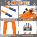WADFOW Heavy-Duty Medium Size Bolt Cutter 18" for Cutting Fence, Steel Wire, Chain, Screws, Rivet, and Medium Padlock, with Soft Grip Rubber Ergonomic Handle Cutters