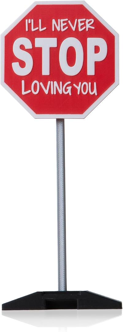 3 x APLUSWER Valentines Day Decorations Road Sign, 7'' I Love You Sign Anniversary Present Funny Desk Decor Valentine's Decor for Home Office Bedroom Mantel Tiered Tray Shelf - I'll Never STOP Loving You