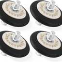 4Pcs Dryer Roller Kit Compatible with GE Front Load GFD65ESPN0SN GFD85ESPN0DG GFDR270EH0WW GFD65ESPVODS GFD85ESPN0RS GTD84ECPN1DG PDT60EBSR1WS GTD65GBPLDG Replace#: WE03X10016 WE01X10385