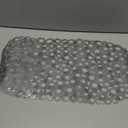 WELTRXE Oval Bathtub Mat Non Slip, Grey Bubbles Bath Mats for Tub, Shower Mat with Drain Holes, Suction Cups, Machine Washable Bath Tub Mat, BPA, Latex, Phthalate Free for Bathroom, 27 x 14 Inch (Bubbles-clear Gray)