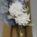 Fake Artificial Flowers Bouquet for Decoration, Silk Floral Arrangements Faux Flowers Plant Wedding Bride Bouquets Tables Centerpieces for Rustic Home Decor Indoor Vase Floral Table Decor (Blue White) (1PCS)