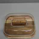 Small Wooden Cake Stand with Lid, Acacia Wood Pastry Display Tray for Cupcake, Cheese, Desserts, Fruits  Elegant Serving Platter with Cover for Parties and Kitchen