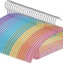 MOPALL Clothes Hangers 28 Pack, Non Slip PVC Coating Metal Sweater Hanger No Shoulder Bump, 16.5 inch Wide Heavy Duty Durable Adult Coat Hanging for Closet, Suit, Dress, Jacket, Pant, Shirt