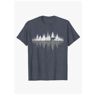 Trees Reflection Wildlife Nature Animal Bear Outdoor Forest T-Shirt Size Large