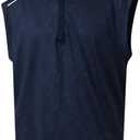 Rouen Mens Vests Outerwear Lightweight Moisture Wicking Midlayer Sleeveless Sports Golf Quarter Zip Pullover Mens Vest, Medium, Navy Geo 