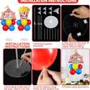 Carnival Circus Birthday Party Balloons Stand Kit 2 Sets with 2 Circus Tent Popcorn Foil Balloons Plim Themed Red Blue Yellow Balloon Centerpiece for Tables for Carnival Birthday Party Decorations