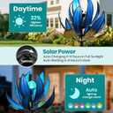 Wind Spinners Outdoor 79 Inch Large Metal Wind Spinner with Solar Crackle Glass Ball, Lotus Kinetic Windmill for Yard Garden Lawn Decor, Outdoor Yard Art & Housewarming Gift (20 W x 79 H)