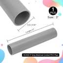 3Inch Grey Electrical Conduit PVC Pipe 17" Long Sch40 PVC Rigid Tube Round Pipes Hardware Tubing for Home DIY Electrical Wiring Installation, Garden, Farm, Workshop,(3" x 17"L)