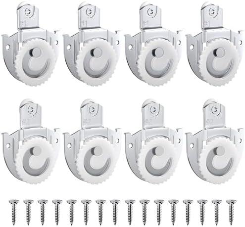 Pack of 2, LITGURU 8 Piece Sliding Wardrobe Door Hardware Set, Sliding Closet Door Roller Kit to Allow Wardrobe Cabinet Doors to Slide Smoothly and Quietly with Screws (#1, 2)