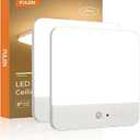 FULEN Motion Sensor Ceiling Light Fixture, Cordless Closet Light Battery Operated, Rechargeable Magnetic Mount LED Shower Light for Bathroom,Stairs,Garage,Hallway, Color Change, 2 Pack