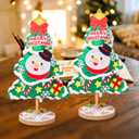 BACH AND BOUJEE 3D Tabletop Felt Christmas Tree Sewing Kit Cute Snowman DIY Felt Kit Christmas Room Decorations Project Christmas Gift Idea Xmas Tree Fun Home Activities Supplies