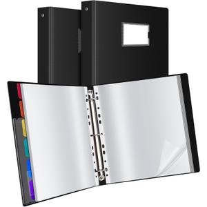 Uquelic 50-Pocket Binder with Plastic Sleeves for Letter/A4 Size(11" x 8.5"), Document Binder Organizer for Papers, Certificates and Artwork, Colorful PP Divider Pages for Presentation (2 Pack) (Black & Rainbow)
