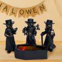 4Pcs Halloween Plague Doctor Figurine with Light-Up Skeleton in Coffin  Mini Gothic Resin Halloween Decorations for Tabletop, Mantel, Indoor Display Gifts for Indoor Home Decor