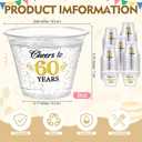 LemonRoad 100 Pack 60th Birthday Cup 9 oz Cheers to 50 Years Birthday Disposable Clear Plastic Cocktail Cups Hot Cold Beverage Drinks for Men Women Wedding Anniversary Decorations Party Favors (EXP 12/31/56)