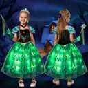 Latocos 10pcs Light Up Princess Costume for Girls Kids Princess Dress Up Cloths for Little Girls Halloween Cosplay, 100