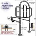 Bed Rails for Elderly Adults Safety, Adjustable Bed Assist Rail - Portable Bed Cane Supports 400 Lbs,ASTM Approved Bedside Safety & Stability for Seniors,for Bed Frames 14.57"-20.67"