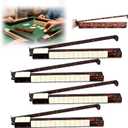 Mahjong Racks with Pushers Set of 4, Durable Mahjong Tile Racks with Integrated Push Arms Holds Tiles,Portable Mahjong Rack Tile Holder Accessory for Travel and Family Activities (Black & Red)