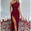 Memoriesea Women's Sexy One Shoulder High Split Cocktail Wedding Party Maxi Dress, M