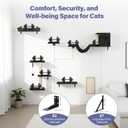 Cat Wall Shelves, Stable & Safe 6 in 1 Cat Furniture Set Black, for Cats to Climb, Hide, Lounge, and Scratch