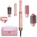 StyleVibe 6-in-1 Air Styler, Hair Dryer & Blow Dryer Brush with Travel Case - Auto Wrap Curls (L/R), Fast Drying, Thermal Round Brush for Smooth Blowouts & Frizz-Free Volume, No Heat Damage