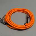 Right Angle Guitar Cable 10 ft, Nylon Braided Kevlar-Reinforced, Neutrik REAN Connector, 20AWG 99.99% OFC 1/4 Instrument Cable, Dual Shielded Amp Cord for Fender Electric Guitar, Neon Orange
