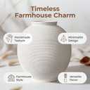 Large White Ceramic Vase Home Decor, Round Farmhouse Table and Floor Vases Rustic Living Room Decorations Minimalist Hand-Made Textured Vase (12.5H Sandstone White)