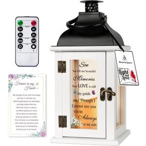 Memorial Lantern for Loss of Son in Memory of Son Bereavement Gifts Loss of Son Sympathy Gift for Mother Remembrance Gifts Memorial Gifts with LED Candle