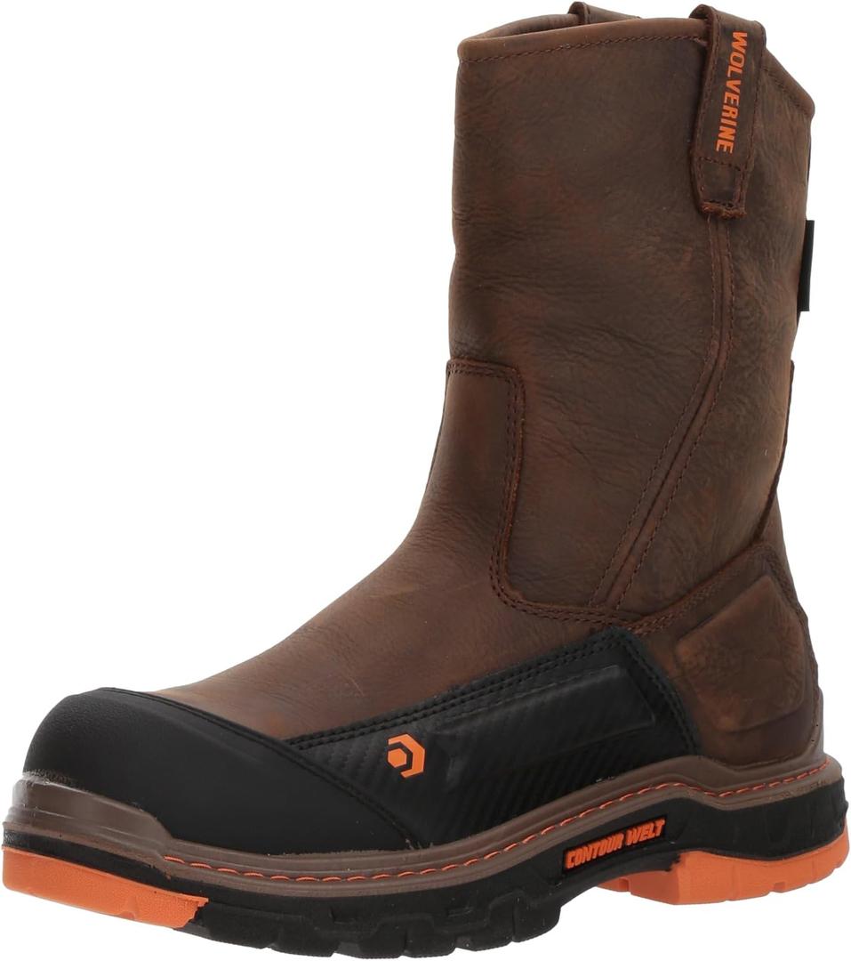Wolverine mens Overpass 10" Composite-toe Wellington Boot, Brown, 10 US   