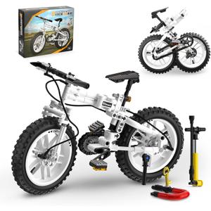 Foldable 1:6 Bicycle Building Blocks Set for Boys 8-12, Compatible with Lego Technic Motorcycle, Mountain Bike Building Kit STEM Educational Dirt Bike Stunt Bike Building Toys Gift for Kids (246 PCS)